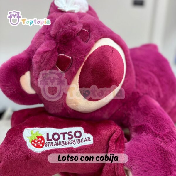 Peluche de Lotso con cobija, ideal para dormir y decorar tu cama