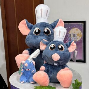 Peluche de Remy de Ratatouille con gorro de chef en felpa suave, edición exclusiva Pixar