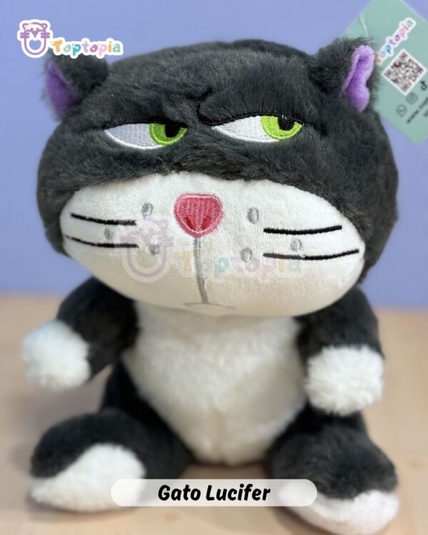Muñeco tierno de gato gruñón inspirado en el personaje Lucifer de Disney