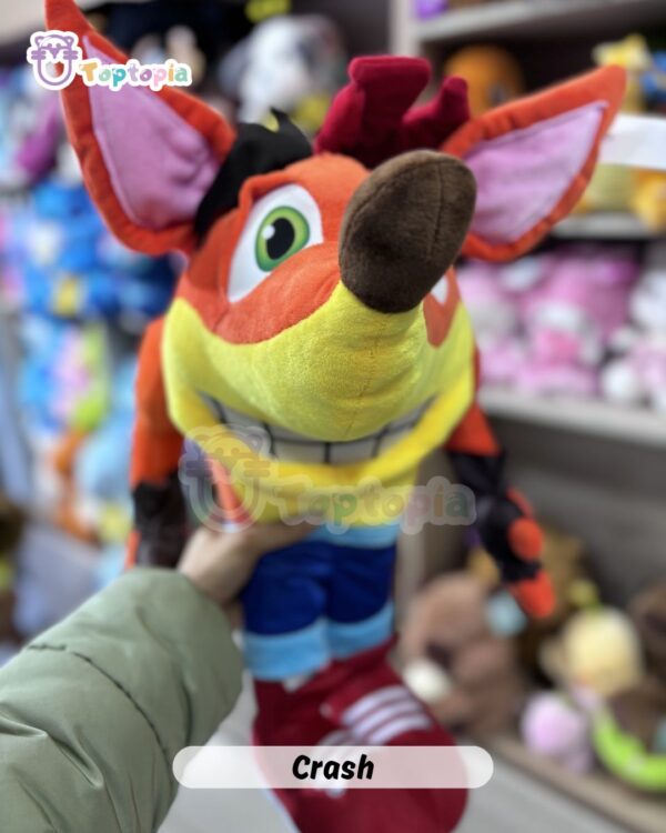 Muñeco de peluche Crash para fans de videojuegos retro y coleccionistas