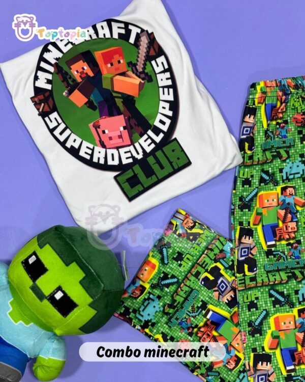 conjunto de pijamas temáticas con diseños de Minecraft, Lucifer y más