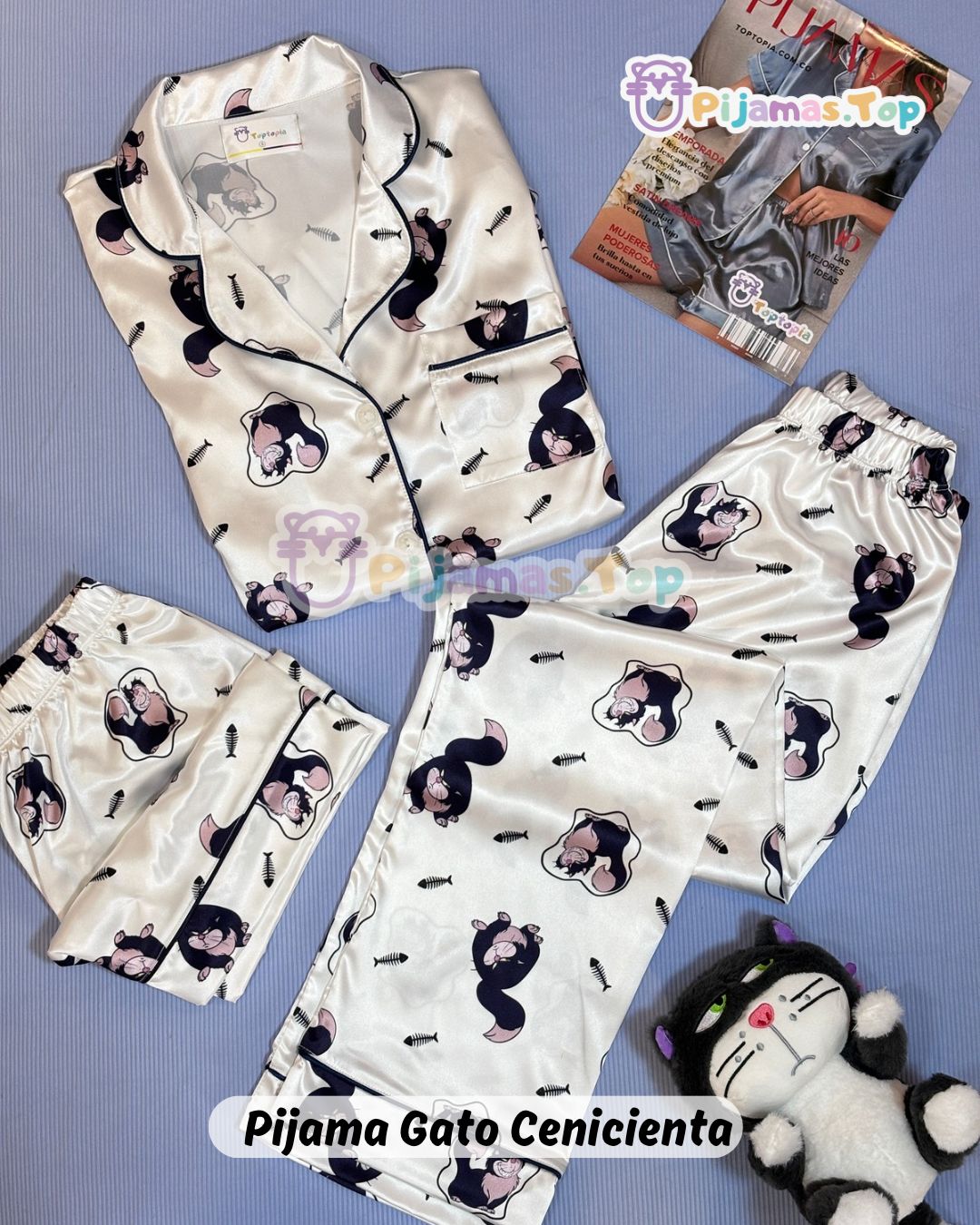 pijama seda lucifer shotr y pantalon