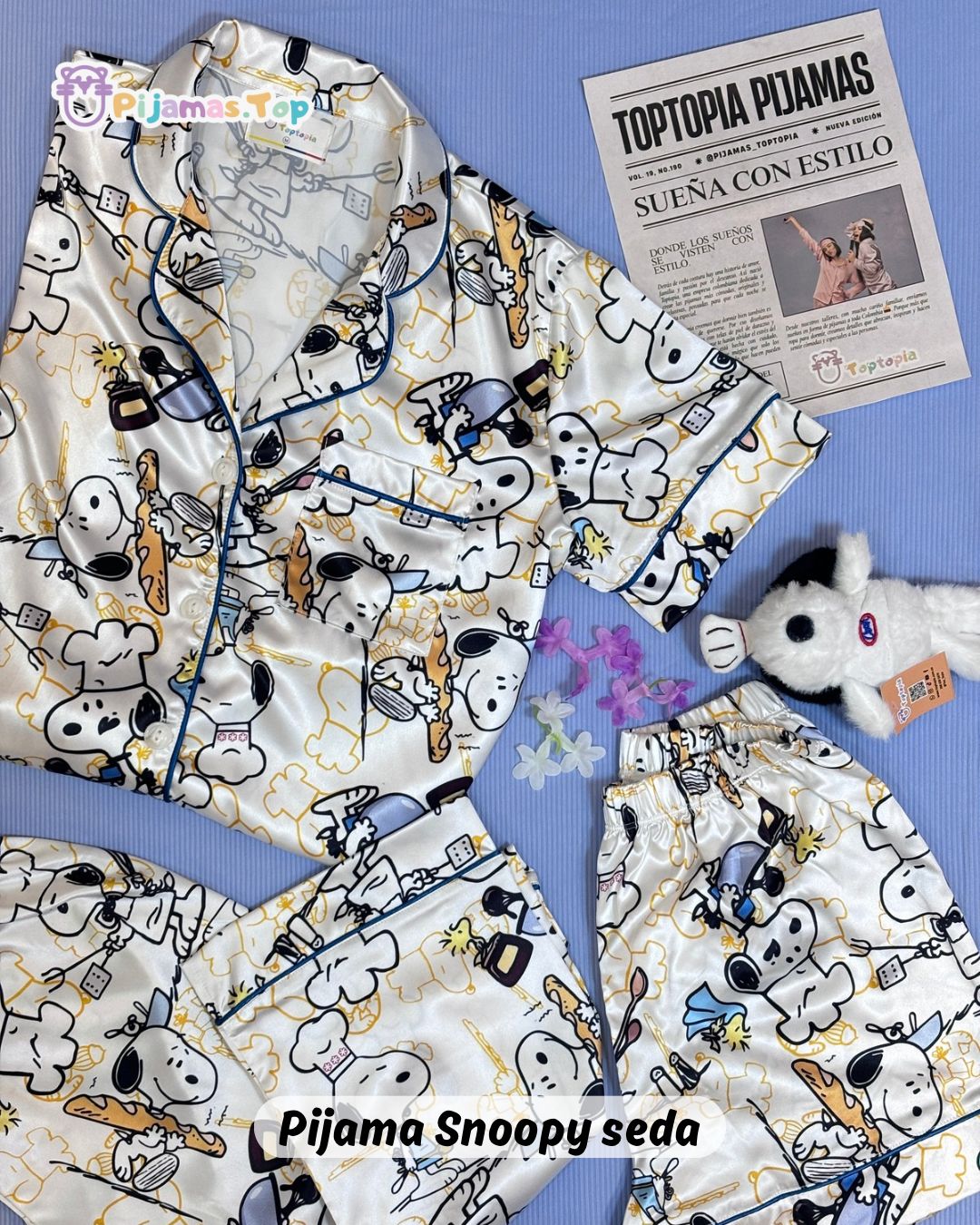 pijama snoopy short y pantalon